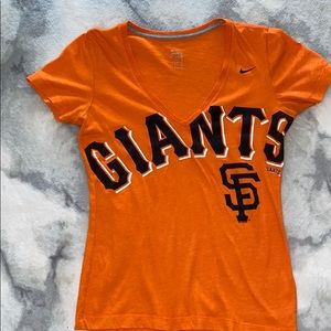 Nike Orange MLB San Francisco Giants V-Neck